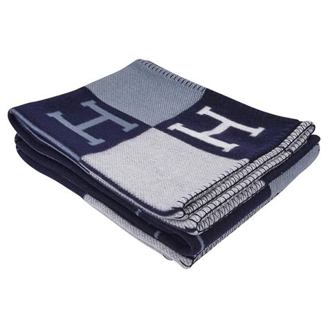 hermes blue h blanket|Hermes avalon blanket navy.